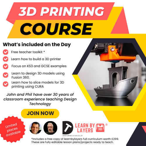 learnbylayers3D's tweet image. Elevate your teaching toolkit with our #3DPrinting Course! Gain essential skills &amp;amp; receive exclusive freebies designed to make your classroom even more exciting! dtresources.co.uk #EdTech #Teach3dprinting #3dprintinglessons #3dprintresources #3dprintingcourse