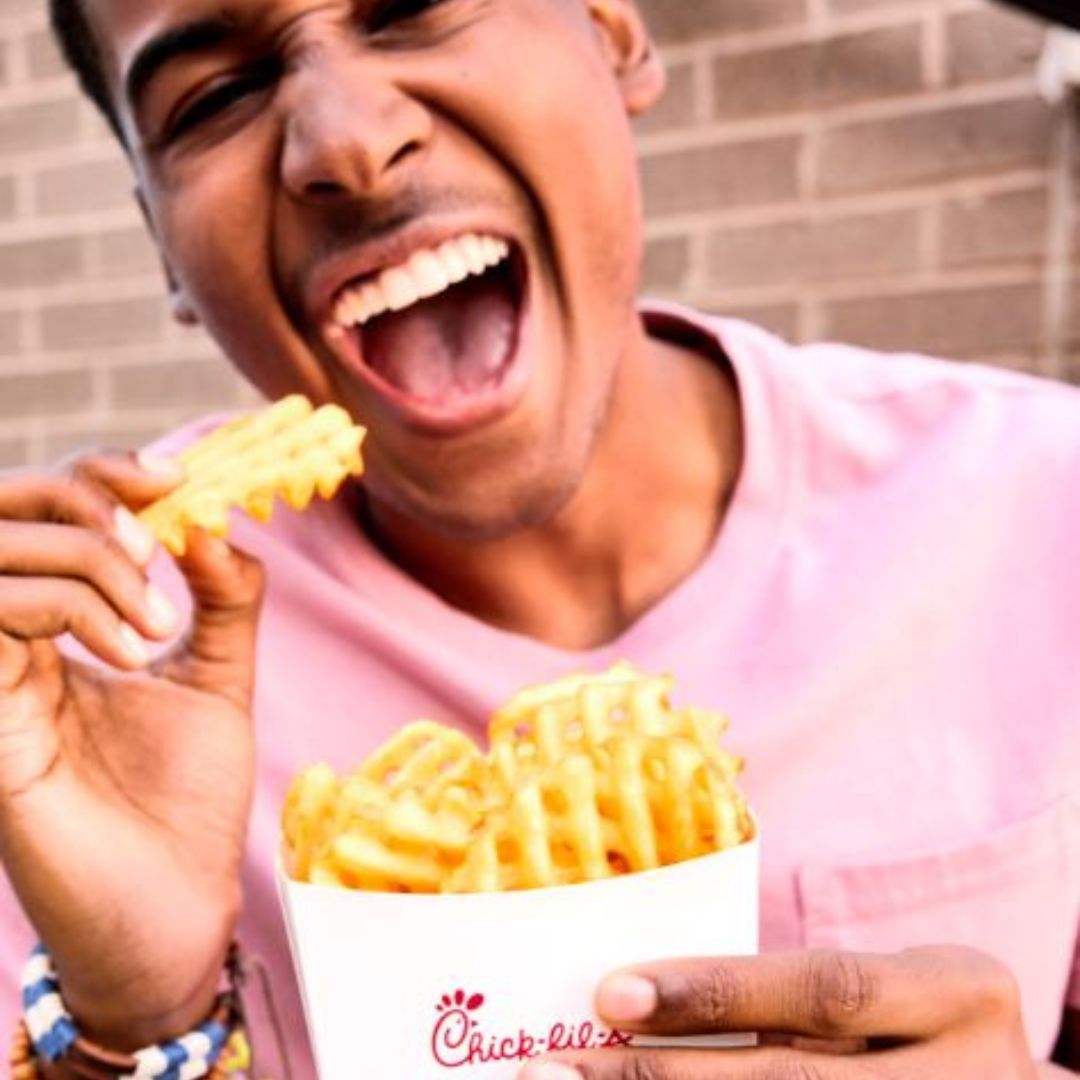From our heart to your tummy. Enjoy a savory snack on us. Claim your free Medium Waffle Potato Fries reward through the Chick-fil-A® App February 5-17 while in Cincy NKY. One per person per app. Must be present to receive reward.