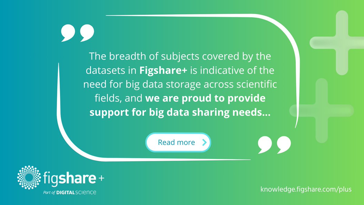 figshare's tweet image. It’s #LoveDataWeek 2024 and we’re celebrating 2 years of Figshare+ 🎉

Figshare+ was created to respond to the growing need to share large datasets - for reuse and to meet funder &amp;amp; publisher data-sharing requirements.

Read more: ow.ly/s6u550QAvzy

@LoveDataWeek #LoveData24