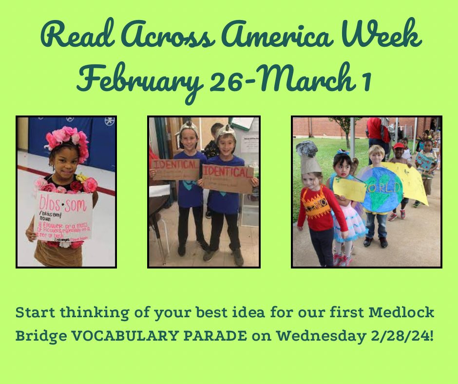 Welsley Jongko (@jongko_mbes) on Twitter photo What word will you choose for the first annual Medlock Vocabulary parade?! Wednesday, 2/28/24 I can’t wait to see the creativity! <a href="/MedlockBridgeES/">Medlock Bridge ES</a> <a href="/MBE_PTO/">Medlock Bridge PTO</a> What word will you choose for the first annual Medlock Vocabulary parade?! Wednesday, 2/28/24 I can’t wait to see the creativity! <a href="/MedlockBridgeES/">Medlock Bridge ES</a> <a href="/MBE_PTO/">Medlock Bridge PTO</a>
