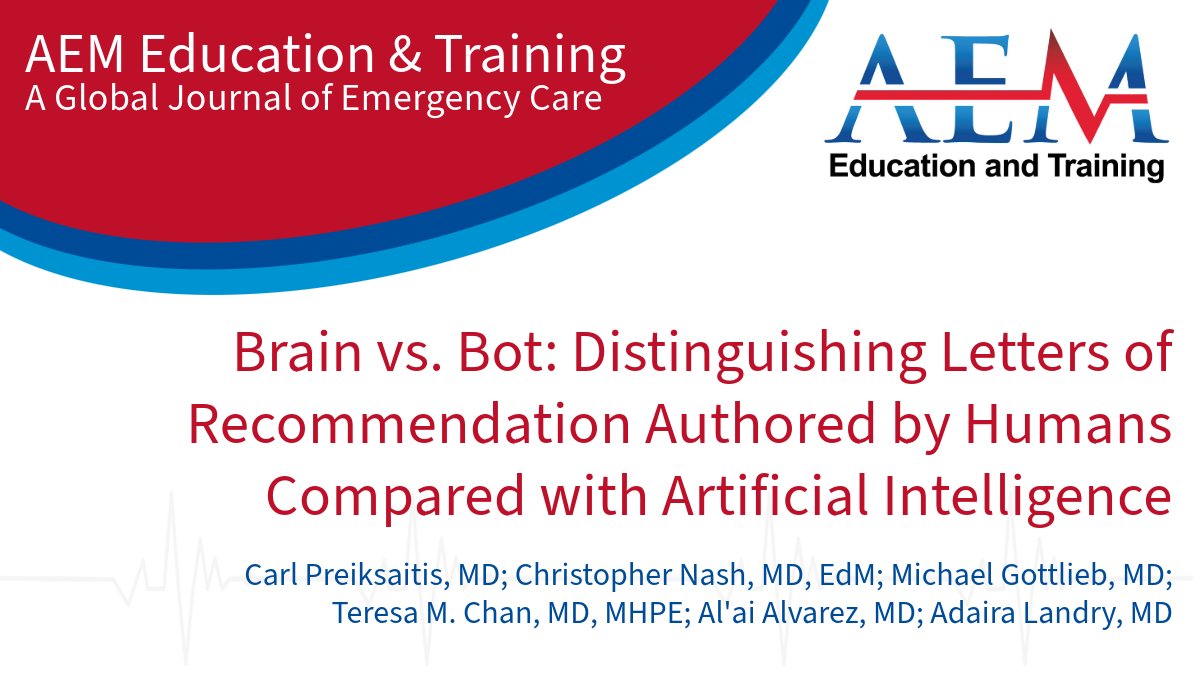 Can #ChatGPT generate letters of recommendation for faculty promotion? Can academic physician reviewers tell the difference? Read now: ow.ly/VVGG50QnC2I