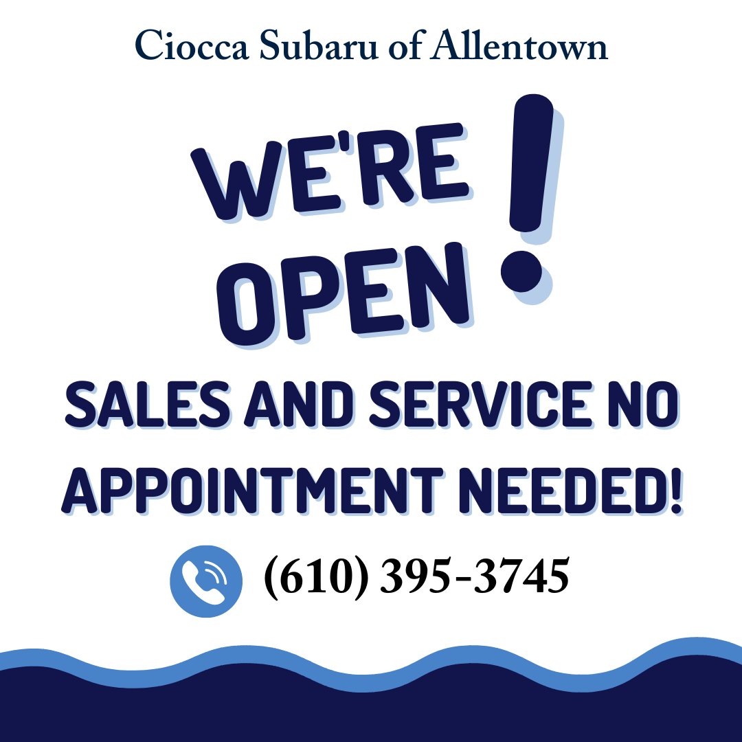 Let it snow, let it snow! ❄️ 

Ciocca #Subaru of #Allentown is OPEN today for sales and service, no appointment needed! Come brave the winter wonderland and find your perfect Subaru today! 🚗

CioccaSubaru.com

#cioccaonsocial #snowday #snow #SnowyDayDeals #Open