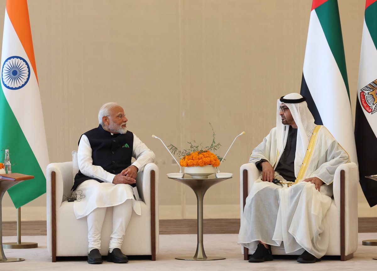 Had an excellent meeting with my brother HH @MohamedBinZayed. India-UAE friendship is growing stronger and stronger, greatly benefitting the people of our nations.