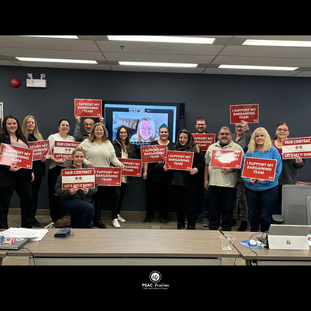 The Prairie Region Council stand in solidarity with 500 Non-Public Funds PSAC members who are currently on strike in Ontario and Quebec. Equal pay = equal work ✊ Show your support - bit.ly/3OGuxCa