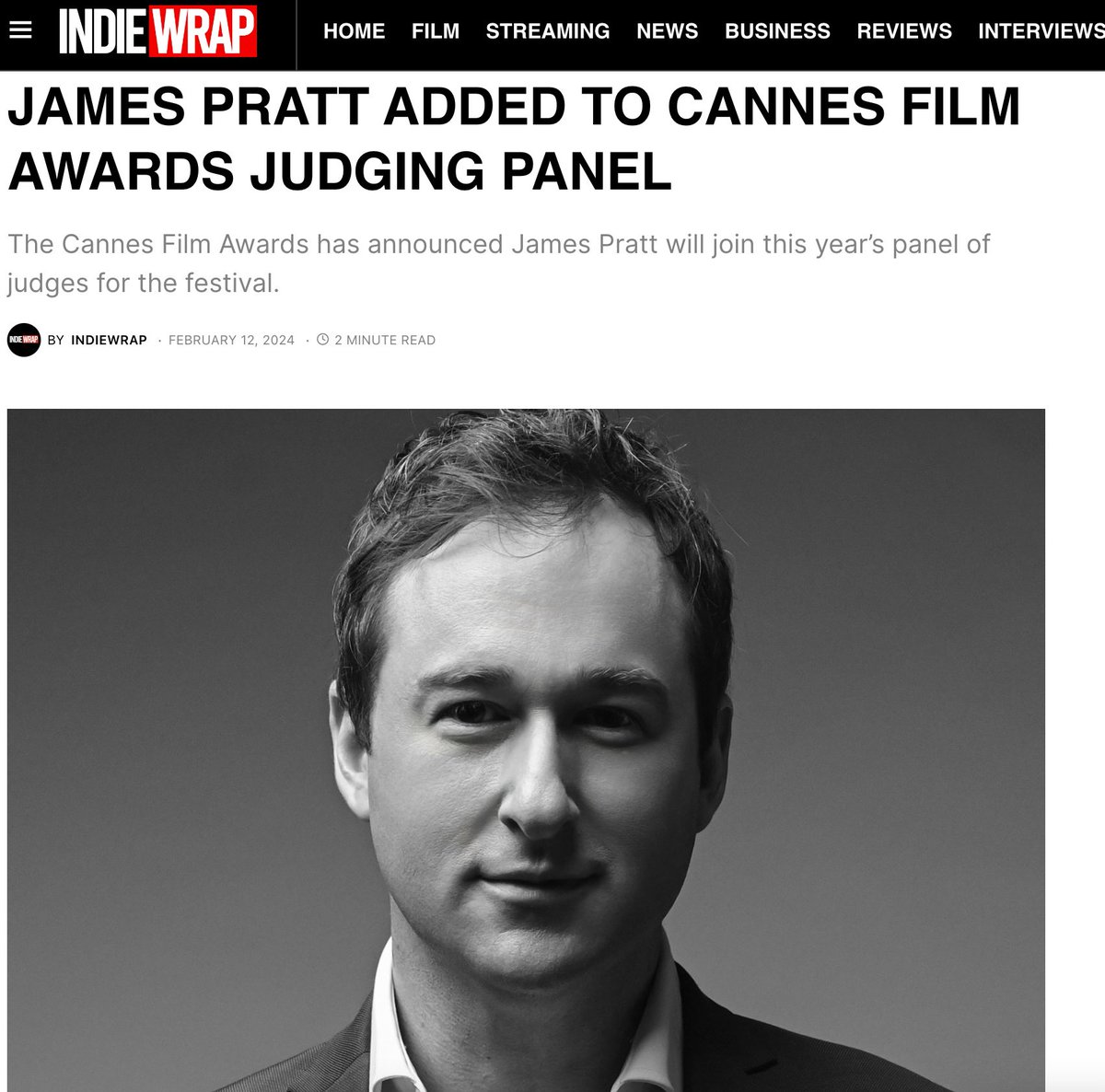 James_Pratt7's tweet photo. Feeling a mix of excitement and gratefulness to be judging at Cannes in France this year. @indiewrap
https://t.co/HhSI1ERLRq
#cannes #jamesprattactor https://t.co/eAR8CCdg5T