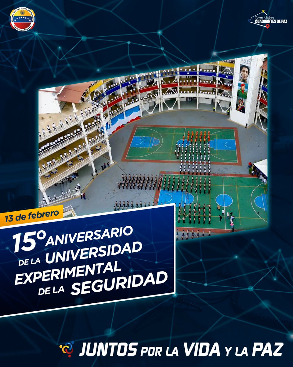 MPPRIJP (@mijpvzla) on Twitter photo #13FEB || La <a href="/UnesUniversidad/">Universidad Nacional Experimental de la Seguridad</a> arriba a su XV Aniversario, con el compromiso de potenciar la profesionalización de los hombres y mujeres al servicio del pueblo, con una profunda sensibilidad social, para promover la convivencia y velar por paz y seguridad de nuestra Patria. #13FEB || La <a href="/UnesUniversidad/">Universidad Nacional Experimental de la Seguridad</a> arriba a su XV Aniversario, con el compromiso de potenciar la profesionalización de los hombres y mujeres al servicio del pueblo, con una profunda sensibilidad social, para promover la convivencia y velar por paz y seguridad de nuestra Patria.