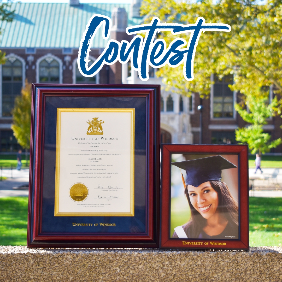UWindsor Alumni (@uwinalumni) on Twitter photo In advance of welcoming the Class of 2024 into the alumni family, we're running a contest to win a FREE
<a href="/UWindsor/">University of Windsor</a> diploma frame & 8x10" portrait frame. 🎓
Visit our website to learn more and to enter: ow.ly/5l2M50NRQ2y In advance of welcoming the Class of 2024 into the alumni family, we're running a contest to win a FREE
<a href="/UWindsor/">University of Windsor</a> diploma frame & 8x10" portrait frame. 🎓
Visit our website to learn more and to enter: ow.ly/5l2M50NRQ2y