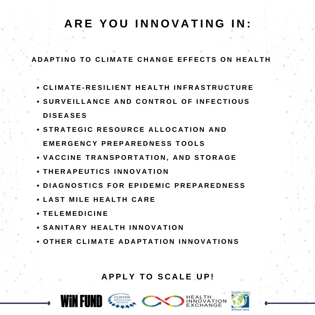 Are you innovating in health or climate? Looking to scale up? Don't miss this opportunity: ✅ One-on-one meetings with investors ✅ Pre-set meetings with industry leaders ✅ Networking with ministers Apply now: hiex.ch/call-for-appli… #GlobalHealth #ClimateAction #Innovation