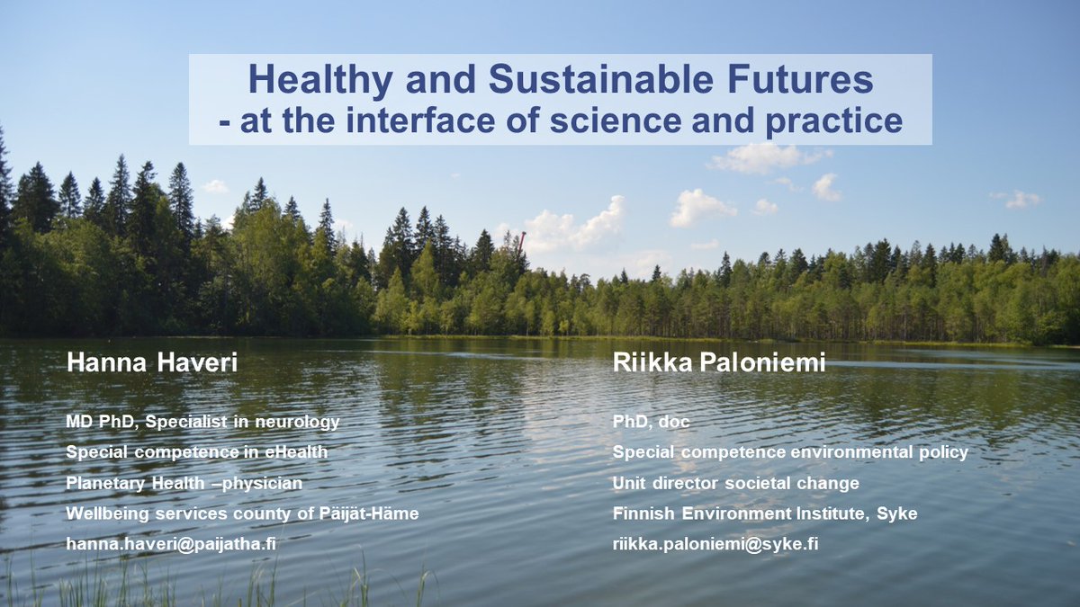 Giving a key note speach with Hanna Haveri in #PeolepleAndPlanet conference in @LahdenKaupunki. My 3 points: 1. The widening scope of health care #PlanetaryHealth 2. The deepening targets of sustainability #TimeScales 3. The increasing capabilies to tackle complexities #Justice