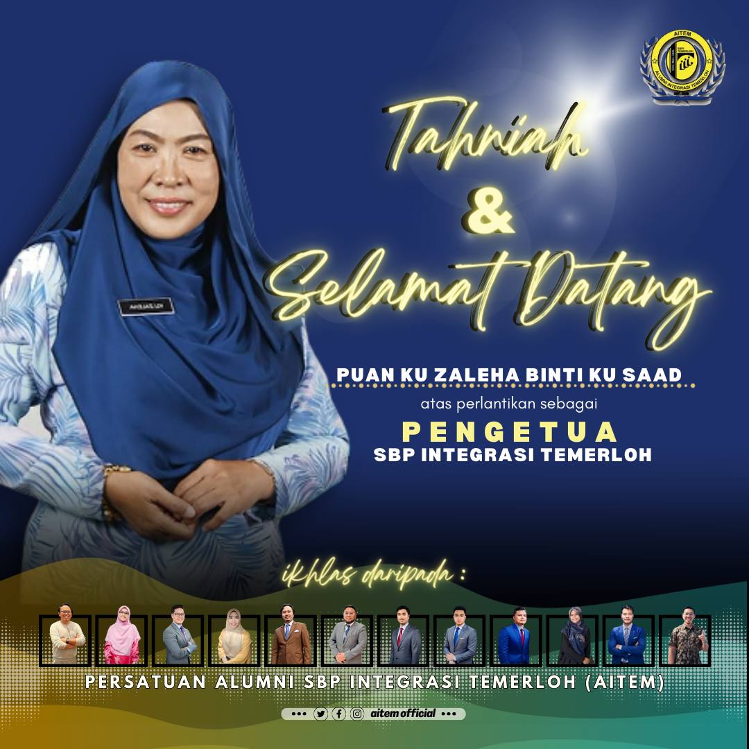 Aitemofficial's tweet photo. TAHNIAH DAN SELAMAT DATANG PUAN KU ZALEHA BINTI KU SAAD KE SBPI TEMERLOH

AITEM mengucapkan setinggi-tinggi tahniah buat Puan Ku Zaleha binti Ku Saad atas pelantikan beliau sebagai Pengetua di SBPI Temerloh yang berkuat kuasa hari ini, 13 Februari 2024.

#KembaliBerjasa
#AITEM https://t.co/9eANi7YegH