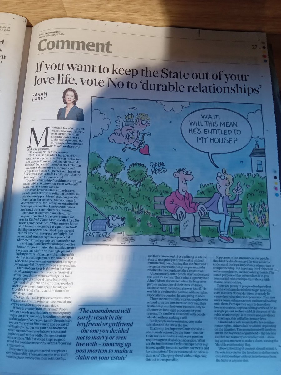 <a href="/MaiaDunphy/">Maïa Dunphy</a> O'Gorman doesn't want you to know the minutes of a ministerial meeting, v recently, on this 2x referendum. Definitely double 'no'.