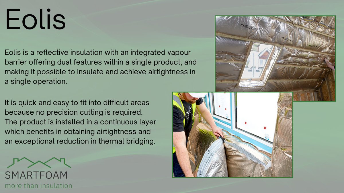 SmartFoamLtd's tweet photo. We now offer Eolis!😀
Check out all the benefits of Eolis and enquire about it here: https://t.co/aS3TEzMioG
#insulation #eolis #sprayfoam #EnergyEfficiency https://t.co/YLeURjlzse