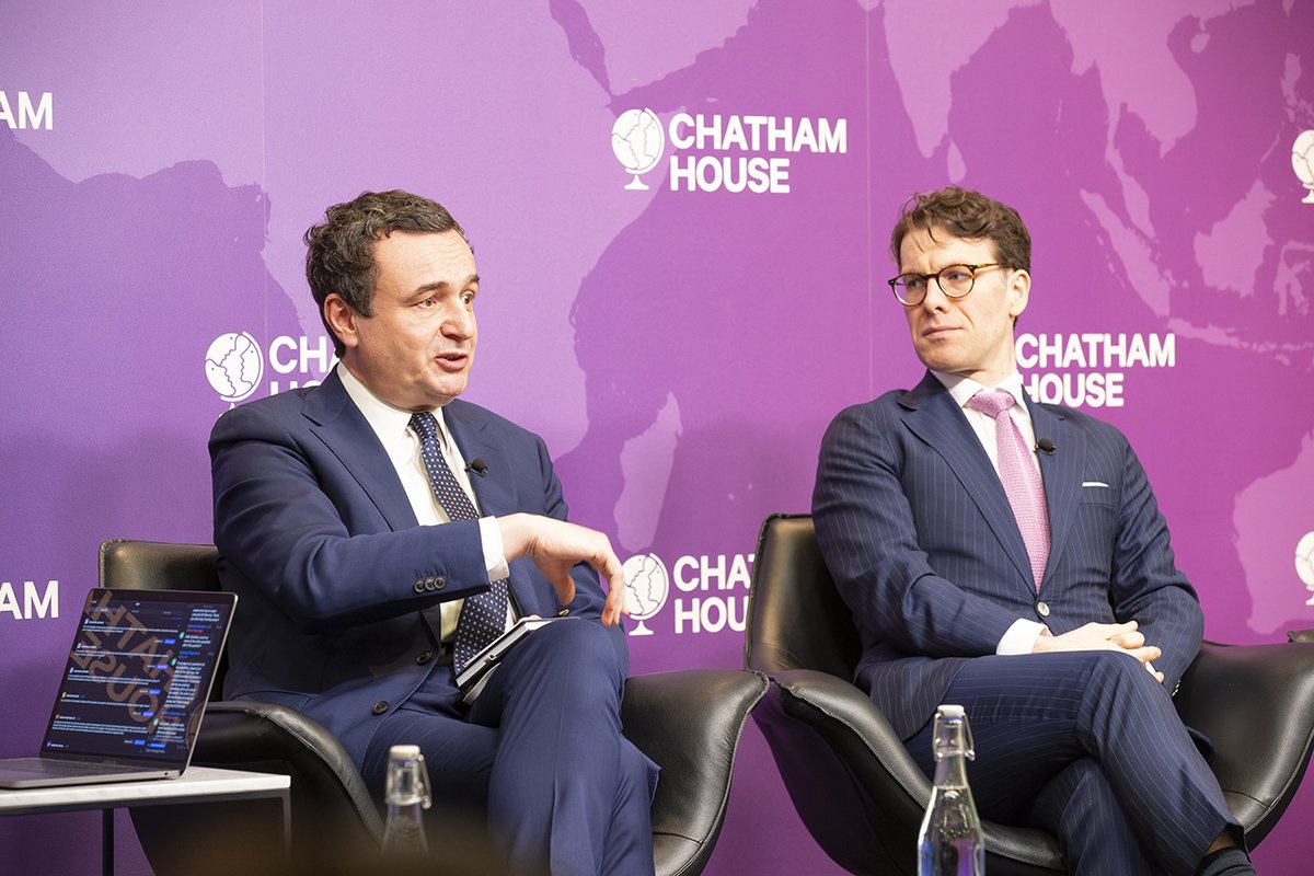 Last night the Prime Minister of Kosovo, @albinkurti, spoke at our joint event with @UCLPublicPolicy on the security challenges facing the Western Balkans.

Chaired by @SheridanDani, the prime minister was joined for the discussion by @Andi_Hoxhaj and @armida_lm.

#CHEvents