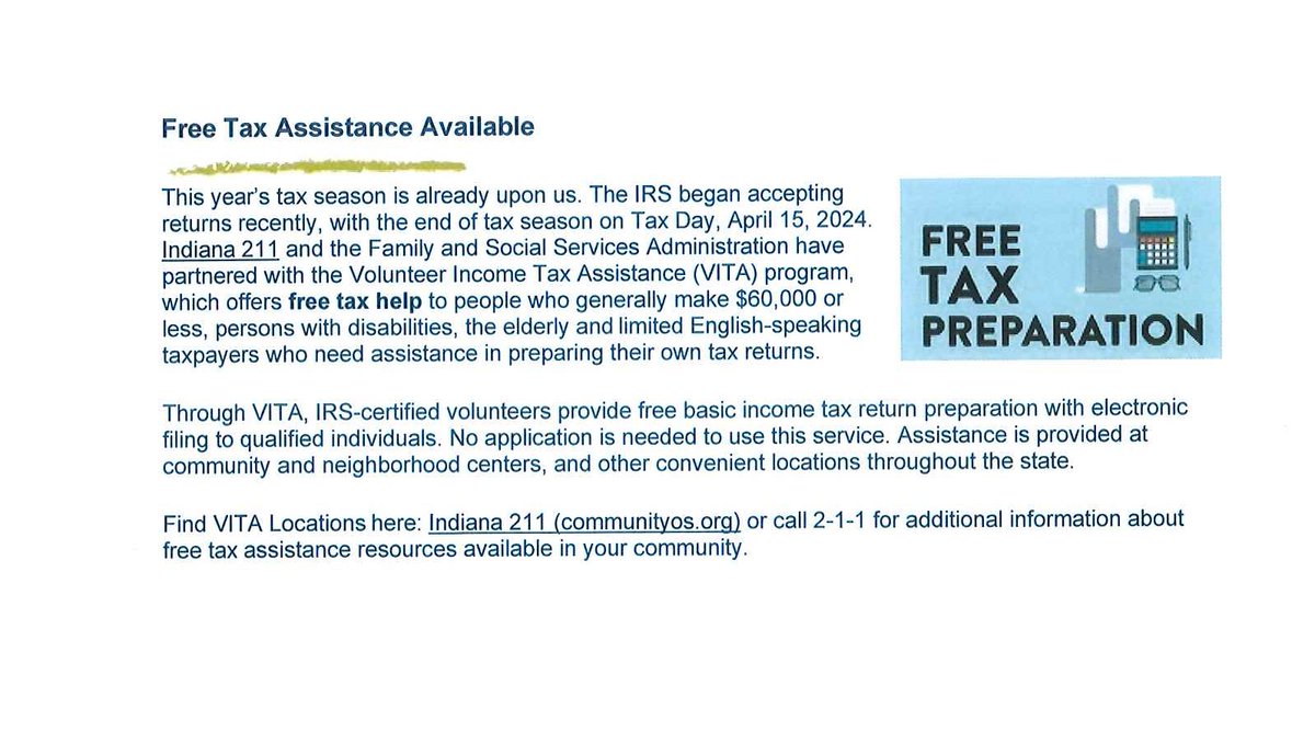As we head into the tax season, did you know the IRS has a program that offers FREE tax help?  Check out the details below and the link to see if you qualify.

irs.gov/individuals/fr…