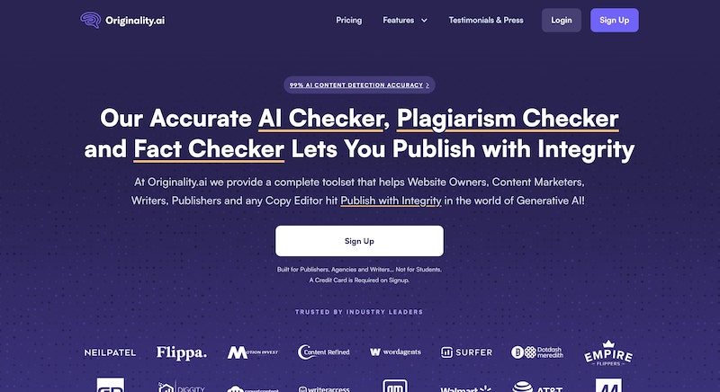 digitalmarkco's tweet photo. TOOLBOX SPOTLIGHT: Originality AI

Originality AI is an AI content detector and plagiarism tool. I run almost every piece of content through this tool these days to make sure it passes has being written by a human. 

Check it out at https://t.co/pHxNaErgtm https://t.co/NkdG281OsN