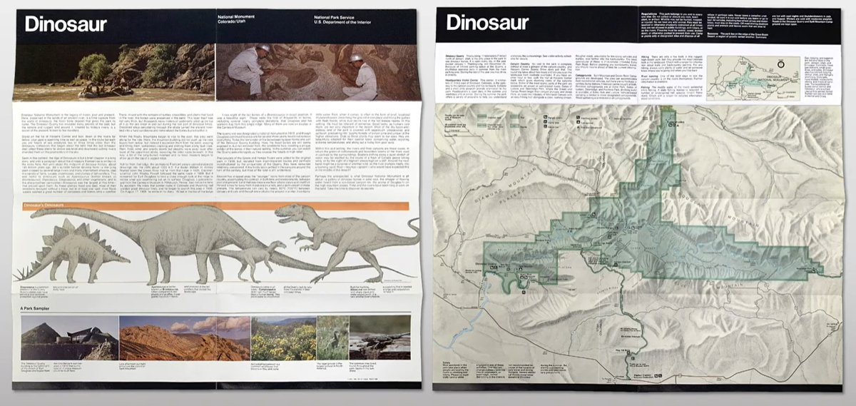 For almost as long as there have been national parks, there have been visitor brochures. 

In 1977, modernist designer Massimo Vignelli, who won acclaim for New York subway signage and maps, was tasked with updating the design. The @NatlParkService 'unigrid' was born.