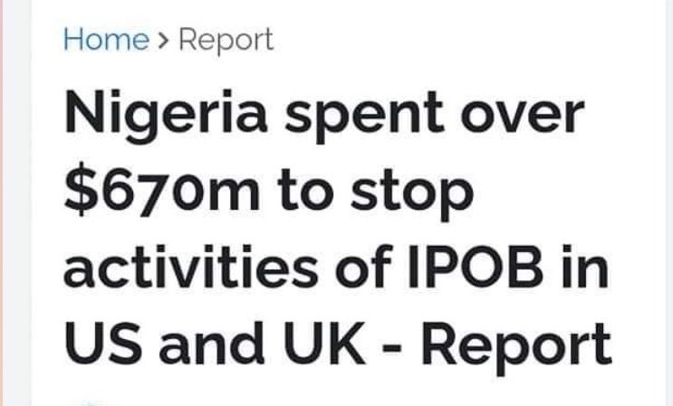 Joshuaositaeze's tweet photo. Nigeria is very poor but spent six hundred seventy million dollars just to fight and stop IPOB activities? Dey play...nigeria is a scam. https://t.co/s5JDXzEnRp
