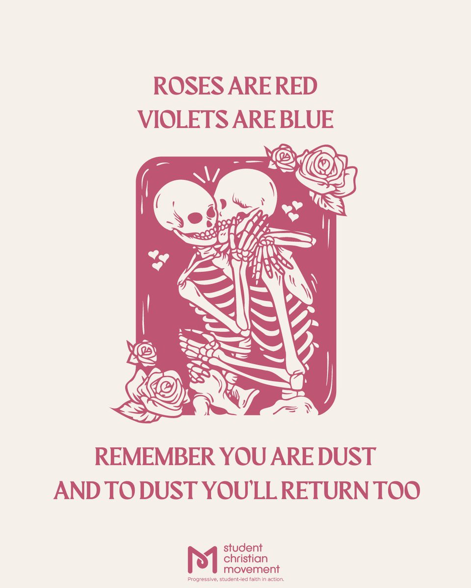 SCM_Britain's tweet image. Valentines' Day and Ash Wednesday are on the same day for the first time since 2018! What better opportunity to remind your loved ones of their own mortality?🖤

Download these VaLENTines to share with your favourite dust-based human at movement.org.uk/blog 💘