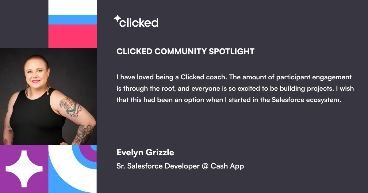 Shining the spotlight on Evelyn Grizzle, for being such an inspirational @Salesforce Clicked Coach! 🌟 It's a joy to watch the impact they've had on the Salesforce community. Evelyn also has been nominated for the Salesforce MVP award not just once, but twice! 🏆 #salesforce