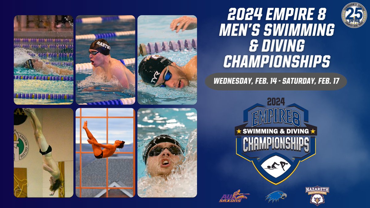 Alfred Looks to Repeat, as 2024 Empire 8 and Allegheny Empire Men's Swimming &amp; Diving Championships to Take Place February 14-17
empire8.com/news/2024/2/13…

#E8 #E8Proud #LeadersCompeteHere #WhyD3 #E825