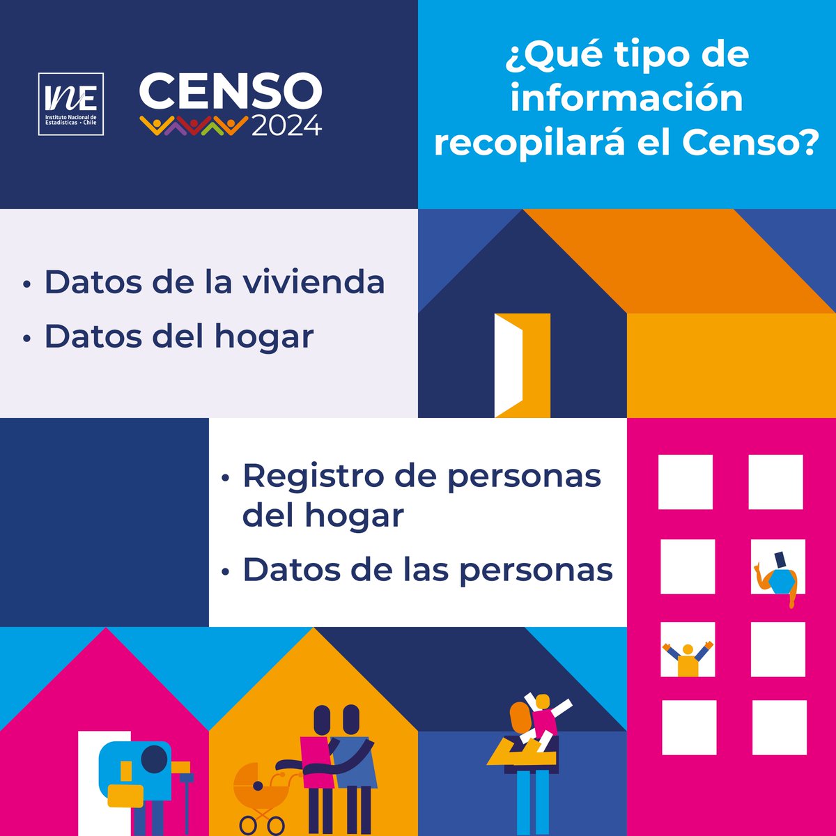 ¡Á𝐛𝐫𝐞𝐥𝐞 𝐥𝐚 𝐩𝐮𝐞𝐫𝐭𝐚 𝐚𝐥 𝐂𝐞𝐧𝐬𝐨!

📝 El #Censo se desarrollará entre marzo y junio de 2024. Tus datos aportarán en contribuir con el bienestar de #Chile en áreas como salud, educación, vivienda, entre muchas otras.

#CensoChile
#Censo2024
#SeVieneCenso