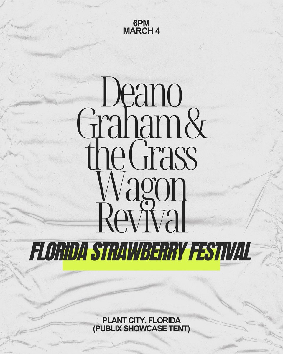 deanograham's tweet photo. Happy to be out playing some shows in March with the Grass Wagon Revival! 
Monday, March 4th at 6:00 - FL Strawberry Festival (Plant City, FL)
Saturday, March 9th - 11:00AM Bluegrass &amp; BBQ (Inverness, FL)

#grasswagonrevival #bishopofbluegrass #deanograham https://t.co/V3f2odT8Px