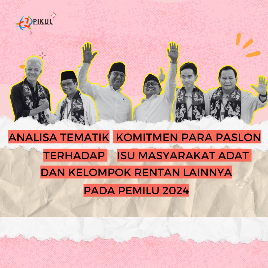 pikul_kupang's tweet photo. ‘Apakah pasangan calon memiliki komitmen penegakan isu-isu Masyarakat Adat dan kelompok Rentan lainnya dalam visi-misi mereka?’ 

#Pemilu2024 #PestaDemokrasi #AniesAmin #PrabowoGibran #GanjarMahfud #PemilihCerdas #SalahPilihSusahPulih https://t.co/O0ZGxFvnNl