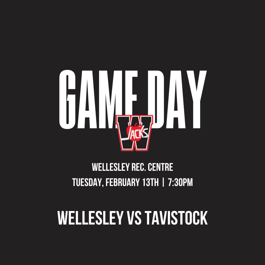 🍎GAME DAY🍎

⏰ 7:30pm puck drop
🆚 <a href="/tavistockbraves/">Tavistock Braves</a> 
📍 Wellesley Rec. Centre