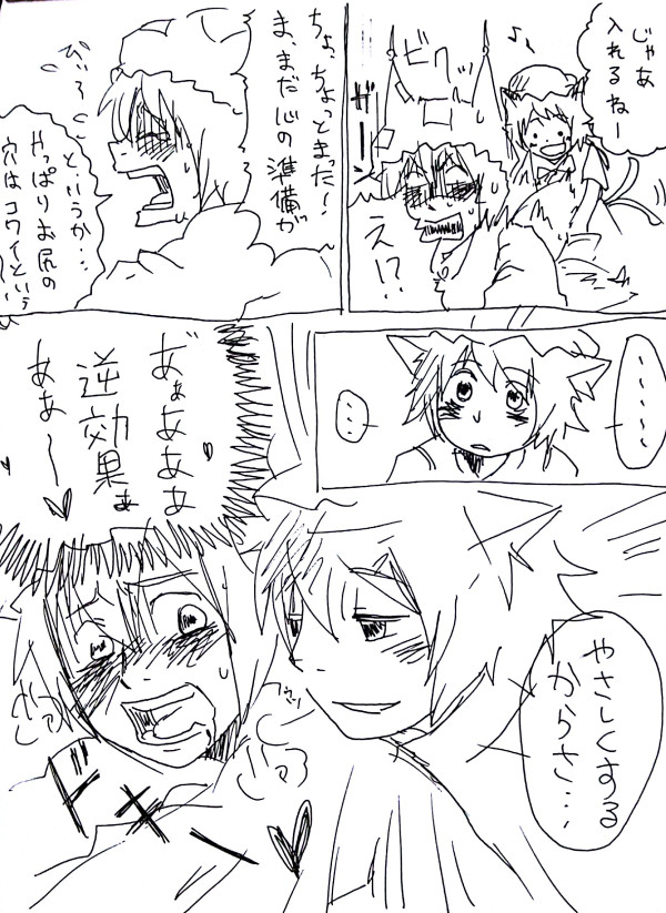 これは2012年に描いたらくがき漫画。天然ドS橙とドM藍さまです。 