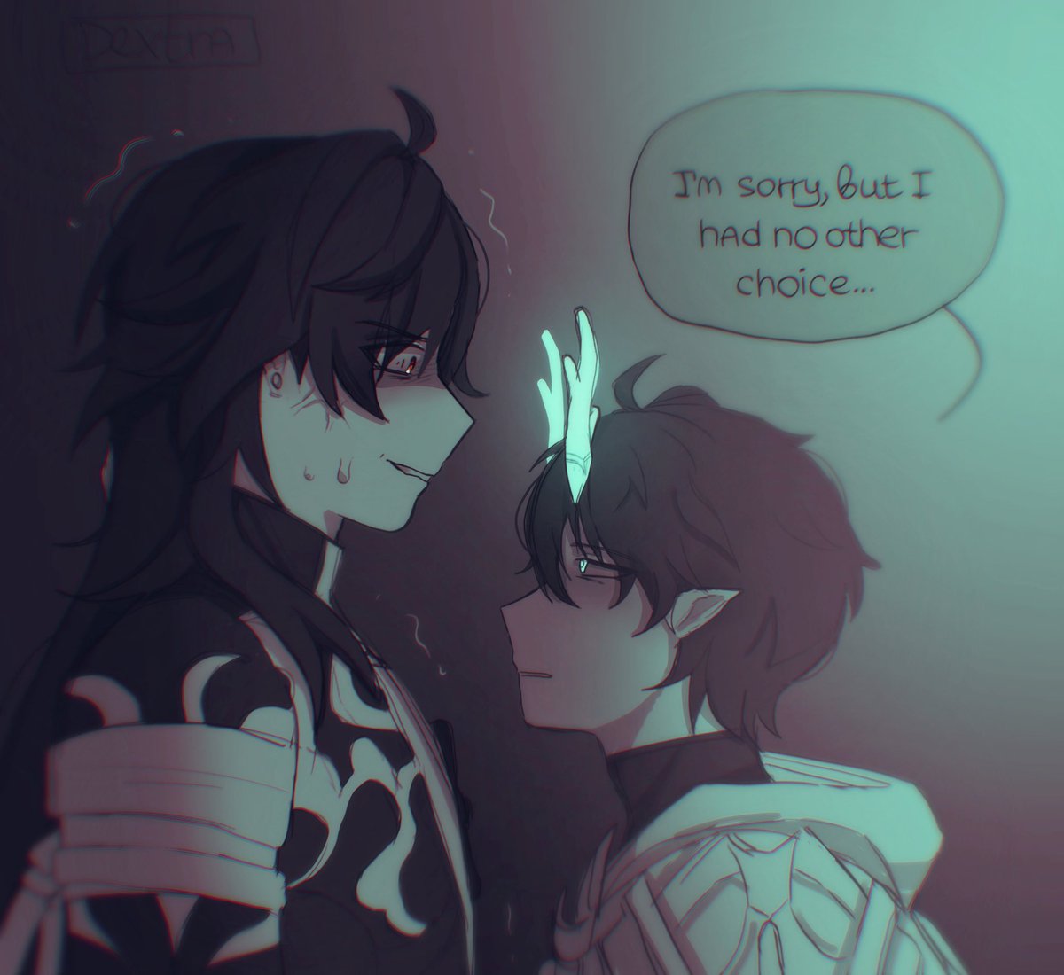 dextra_aaa's tweet image. another rp 
(dh controls the water in blade's blood so he can't move)
#renheng #xingyue