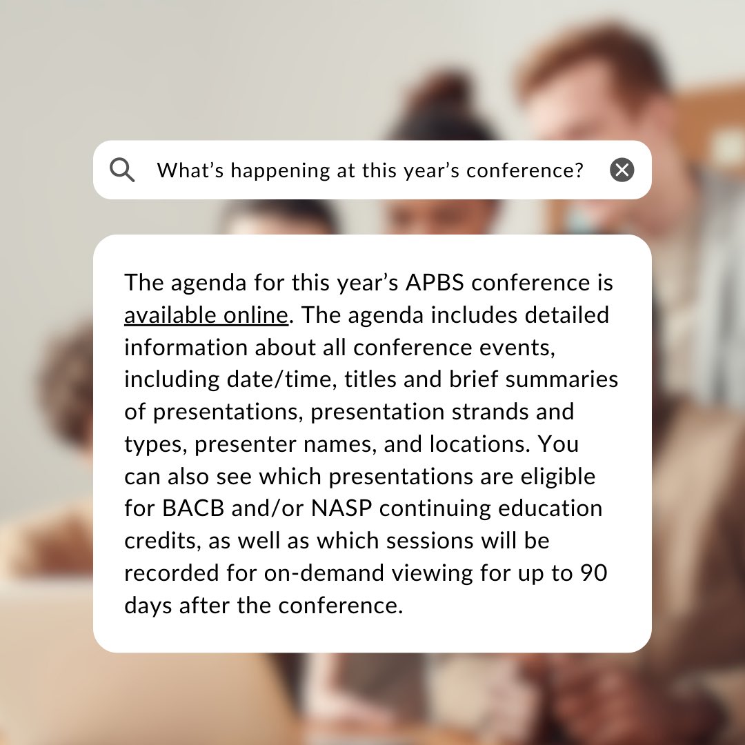 APBS_studentplc's tweet image. What should you know before you attend the APBS conference in March? Great question! Over the next few days we will share some FAQs to help you prepare! Let’s start with the schedule and activities #APBS #PBIS @theAPBS