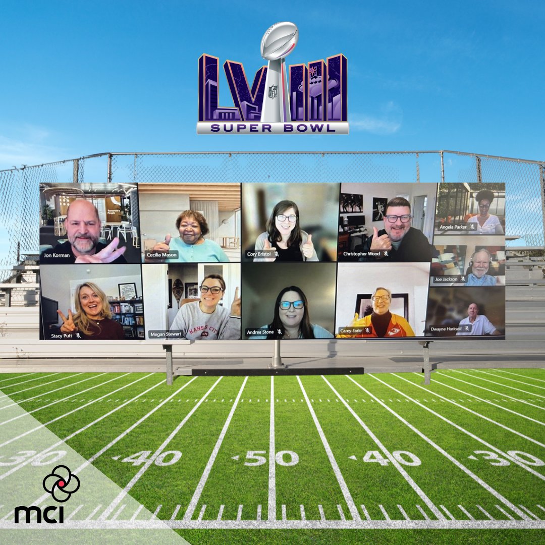 🏈 Our team nailed the Super Bowl with our own game benefiting charity! 🎲🎉 Then, we had a blast at our virtual post-game bash! 🎊 #WeAreMCI #SuperBowlCelebration #CharityWins