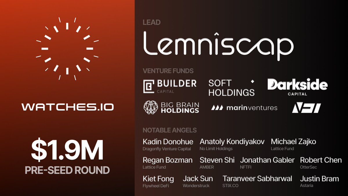 Today is an exciting day. 

We are thrilled to announce the successful closing of our $1.9M pre-seed round, led by @lemniscap. 

Other notable investors in the round include: @solbigbrain, <a href="/softmoneyinc/">SoftMoney</a>, @astariaxyz, @justincbram, <a href="/0xkapital_k/">kiet</a>, <a href="/kadin256/">Kadin</a>, <a href="/reganbozman/">Regan Bozman</a>,