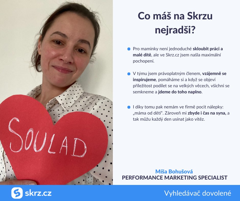 Skrzí valentýnský týden pokračuje Míšou z performance oddělení. ❤️ #skrzcz #skrzaci
