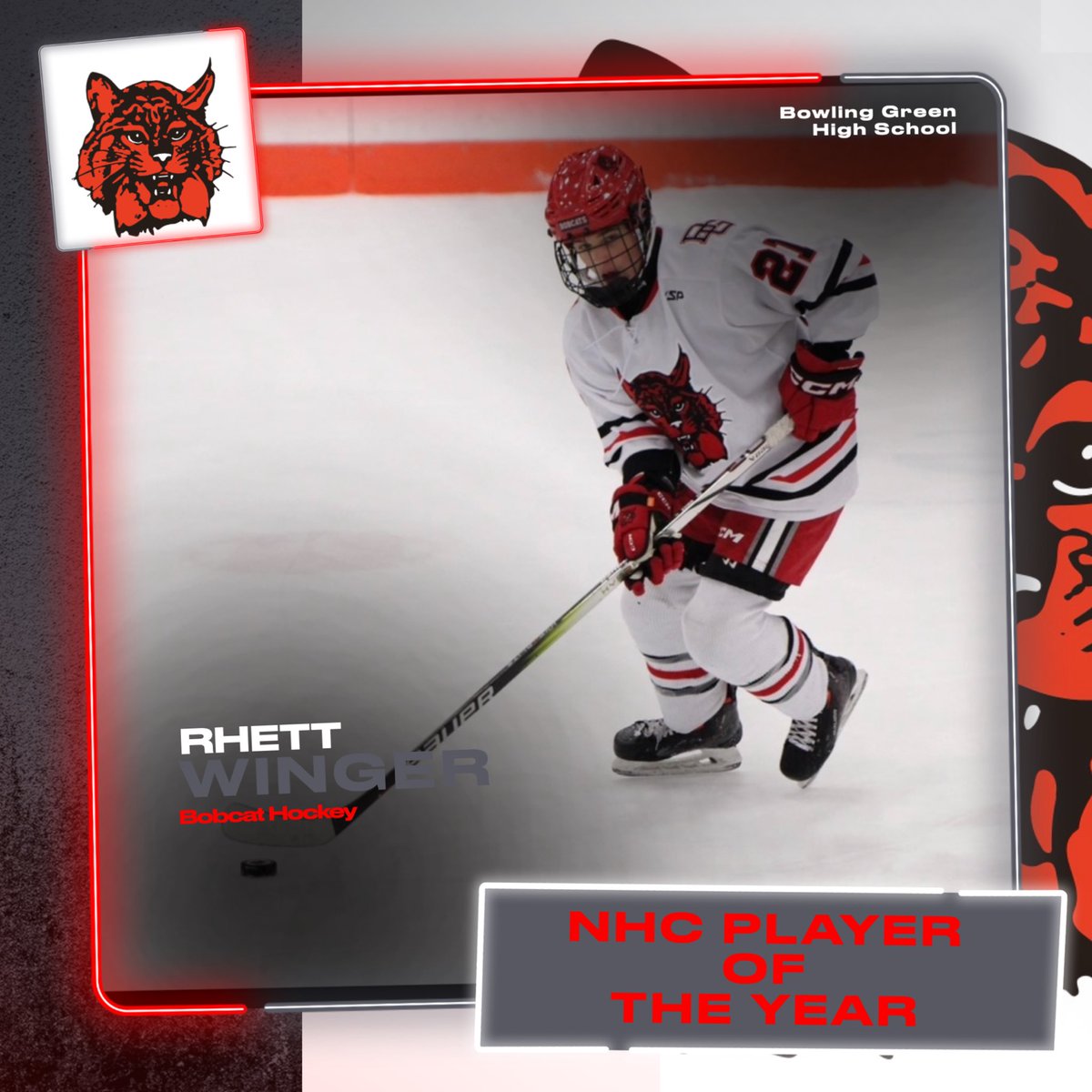 A big congratulations to Bobcat Hockey player Rhett Winger on being named NHC PLAYER OF THE YEAR!