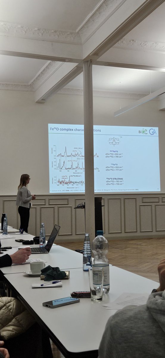 The past two days the Annual Meeting of the research unit #FOR5215 #BioOxCat was organized by our group in cooperation w/ the Glaser group from Uni Bielefeld.
For that occasion @IsabelleRuter &amp; <a href="/_jkruse/">Jan Kruse</a> gave an insightful talk and presented posters w/ their newest results 🙌🏻💫