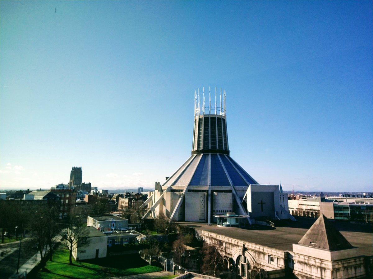 #TBT to Monday, when it was sunny and we snapped this pic of both Cathedrals from the 5th floor of our Foundation Building (dead posh).