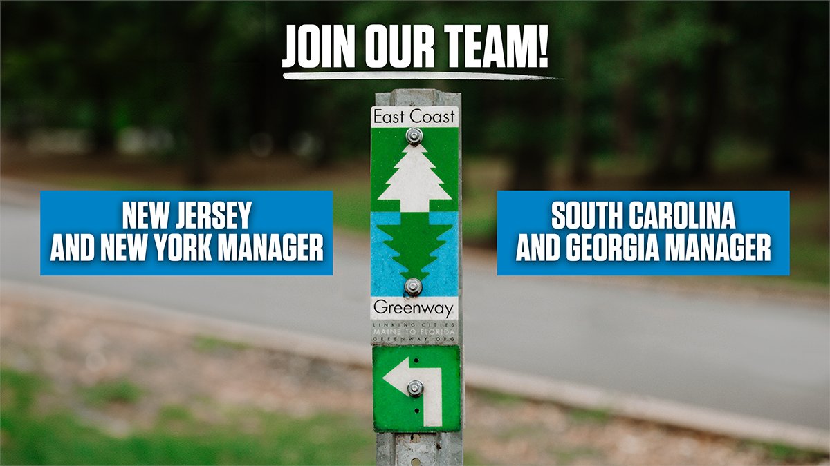 We're filling two important roles on our dedicated field team covering NJ-NY and SC-GA:

• Advance the Greenway vision 
• Develop strategic alliances
• Lead &amp; advance trail planning &amp; design
• Collect &amp; analyze route &amp; GIS data

Apply by Sunday: greenway.org/jobs