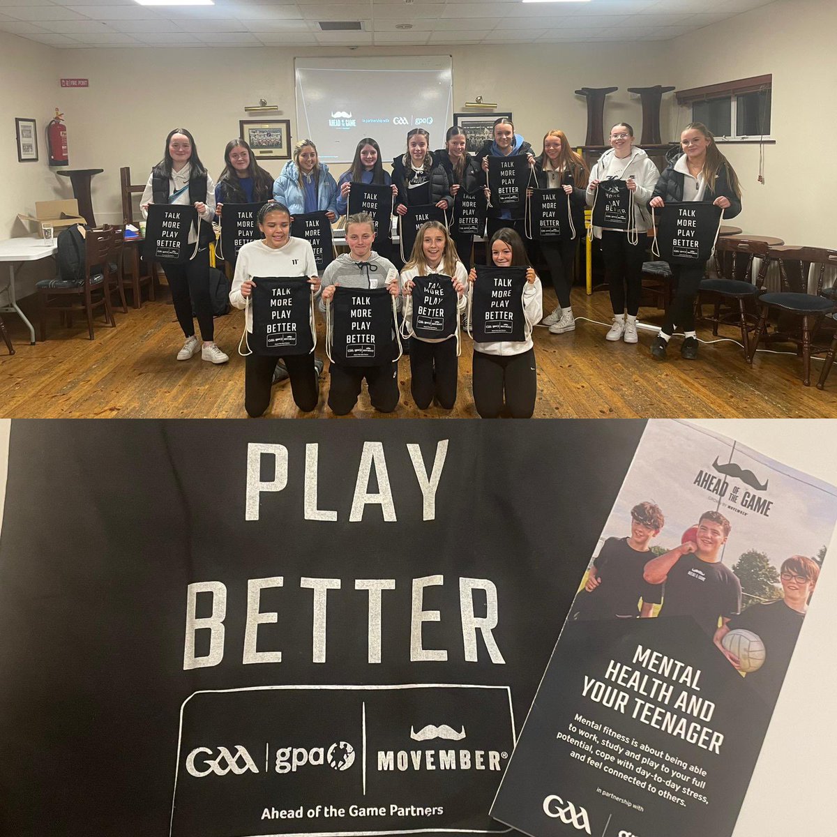 Huge thanks to @MartinStackpoole and Conor Bohane who delivered the “Ahead of the game” program to our U15 Mount Sion camogie team yesterday.A great evening was had by the girls , coaches and parents #talkmoreplaybetter #GAA GPA #Israel