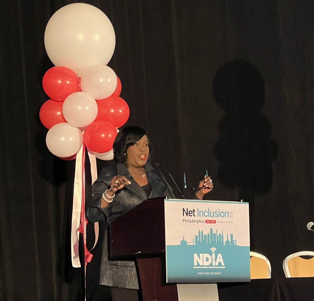joycesood's tweet photo. “You can’t have equal opportunity without digital inclusion” @PhillyMayor . Great kickoff to #NetInclusion24 with a s/o to @comcast leader @dalila_says. https://t.co/8bQ6ZrX4Jv
