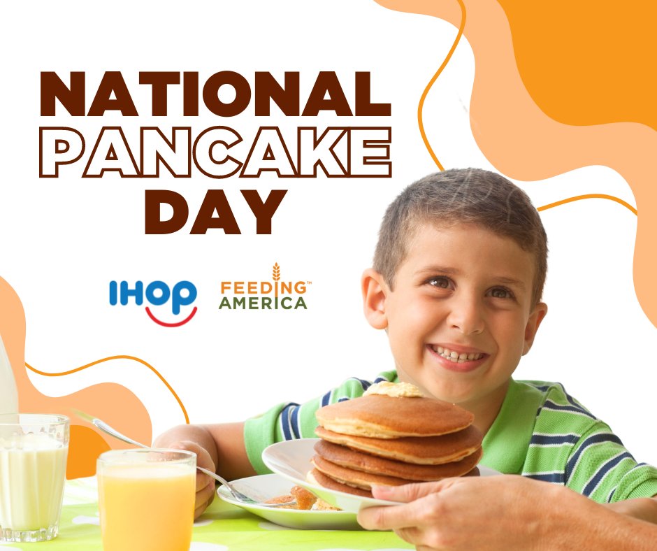 🥞 It's National Pancake Day! 🥞 Visit an @ihop in central Arkansas today  for a FREE short stack and help fight hunger with @FeedingAmerica. Every $1  donated will help provide 10 meals.