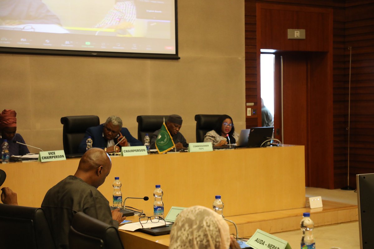 AUC_PAPS's tweet photo. (1/2). Day 2⃣: The Statu. Political meeting of the #AGA_APSA_Platform commences with the opening remarks by Comm. @Bankole_Adeoye  (#Rapporteur_PL) stressing on promoting #AGA_APSA synergy, #joint_roadmap, reducing institutional challenges, #value_driven partnership &amp; resourcing https://t.co/NlxEvx7n4f