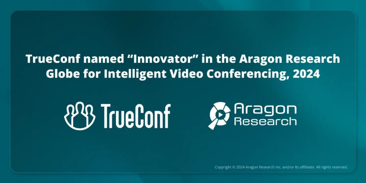 trueconfFR's tweet photo. 🏆 TrueConf nommé « Innovateur » dans l'Aragon Research Globe™️ pour la vidéoconférence intelligente, 2024

L'écosystème de TrueConf pour la vidéoconférence 4K sécurisée, la messagerie d'équipe et la collaboration répond aux besoins des entreprises et des organisations gouvernementales, offrant une qualité, une sécurité et une flexibilité inégalées. Nous travaillons constamment à élargir la gamme de fonctionnalités basées sur l'IA mises en œuvre qui améliorent considérablement l'expérience utilisateur et aident à automatiser les vidéoconférences et à alléger la charge de travail des spécialistes informatiques.

Nous sommes incroyablement fiers de cette réalisation et sommes impatients d’établir de nouvelles normes dans l’industrie !

Infos: https://t.co/nRwEDRwjor