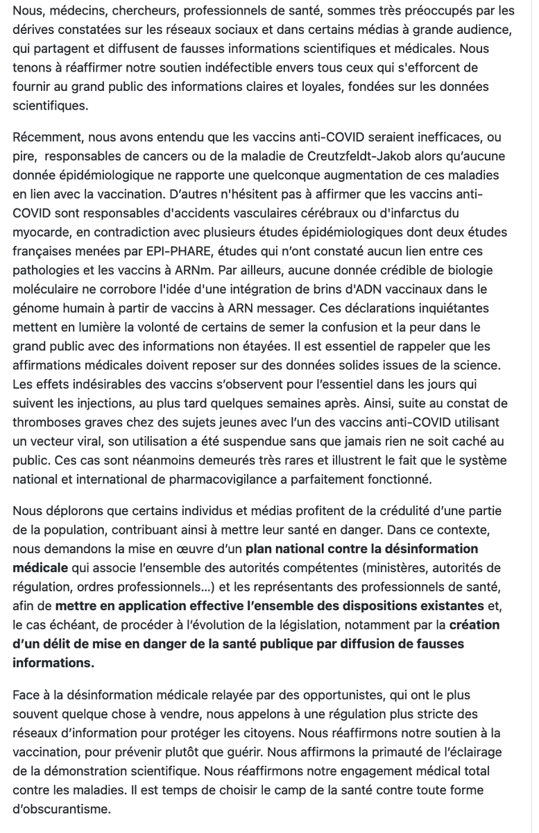 Stop à la désinformation médicale !
petitionenligne.fr/mettons_fin_a_…

Médecins, professionnels de santé, scientifiques, rejoignez-nous pour agir !

Signez et partagez la pétition 

SVP ReTweet