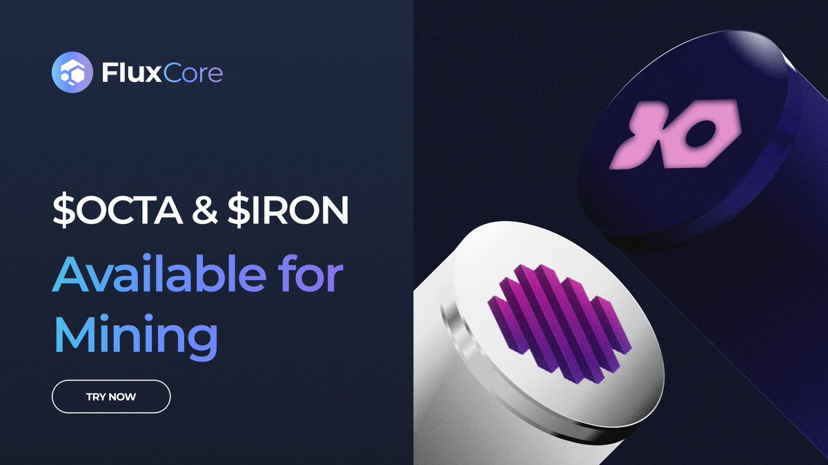 runonflux_edge's tweet photo. Discover the growing selection of coins on #FluxCore for seamless #POW mining. 🙌

Exciting news! We've added @ironfishcrypto and @octa_space to FluxCore. 

Start mining $IRON and $OCTA effortlessly today!👷⛏️

Don't wait – Explore FluxCore ALPHA now at https://t.co/xafoRKRbKd! https://t.co/Ak8DkkSZEB