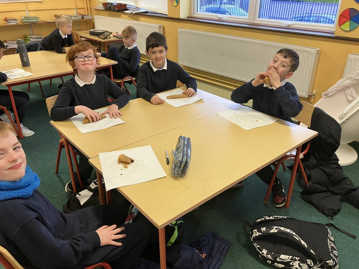 Pancake fun in 2nd and 3rd class today🤗