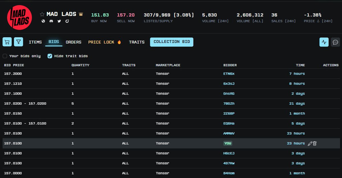 Tensor Bidding is shipping soon on NFTinit.