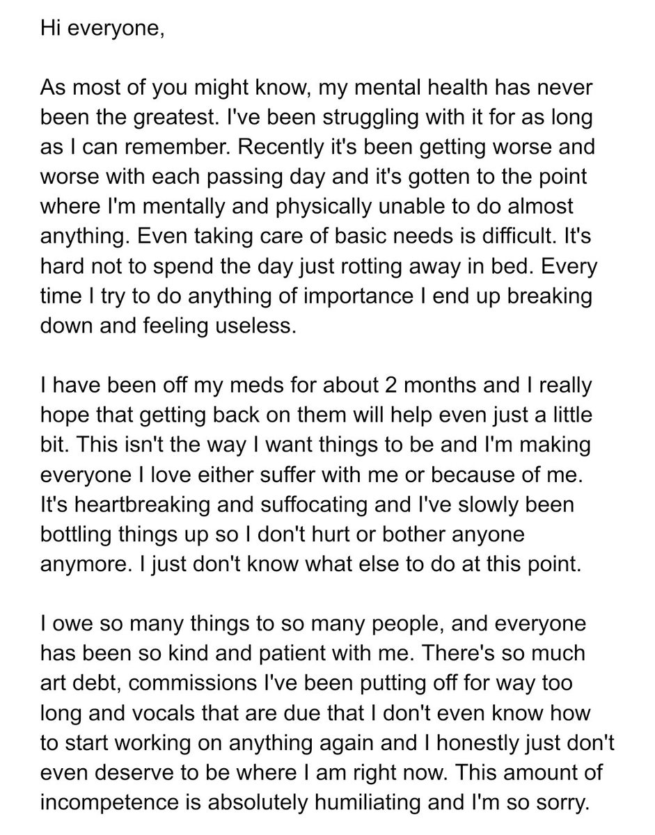 CheyuFuma's tweet image. Some statements about my mental health, please read when you have the time

Thank you all so much