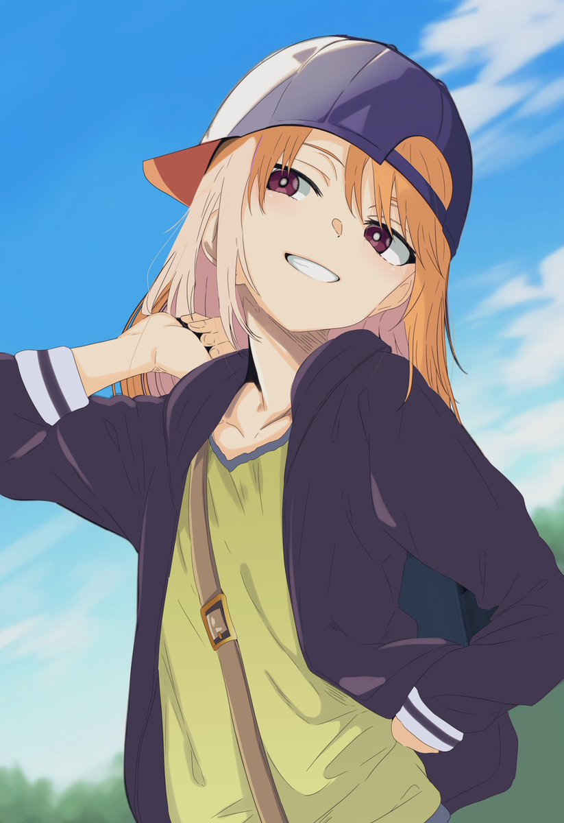 yuuki haru 1girl hat baseball cap solo smile backwards hat jacket  illustration images
