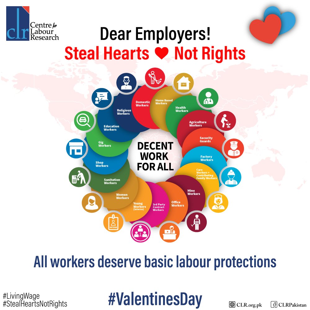 Dear Employers, the real art lies in stealing hearts without compromising rights. Every worker deserves basic labour protections. #WorkerRights #FairTreatment #AdvocateForChange #EqualOpportunity #valentinesday #CentreforLabourResearch
clr.org.pk/publication/